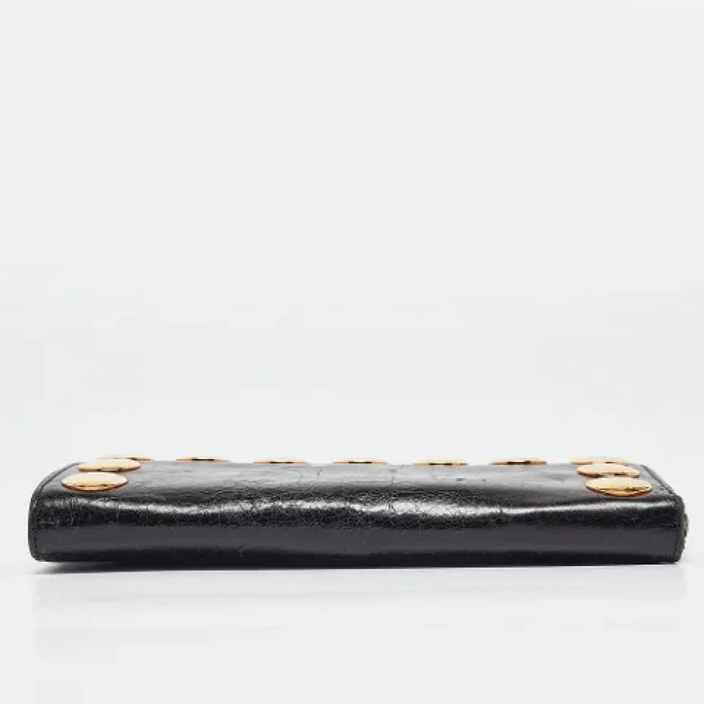 Miu Pre-owned Leather wallets Black Dames