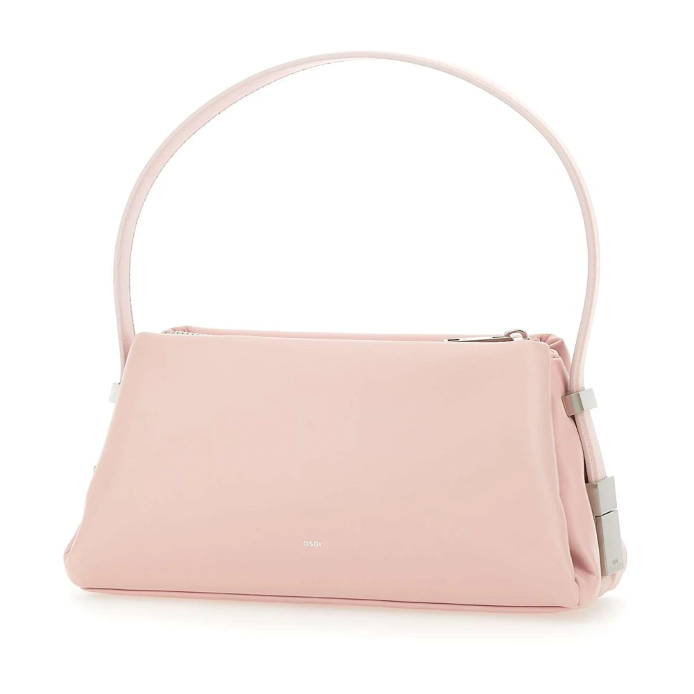 Osoi Roze leren handtas met drie compartimenten Pink Dames