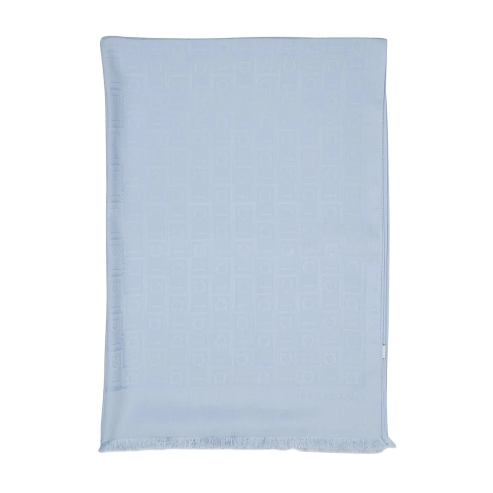 Salvatore Ferragamo Elegante Shawl Stola voor vrouwen Blue Dames