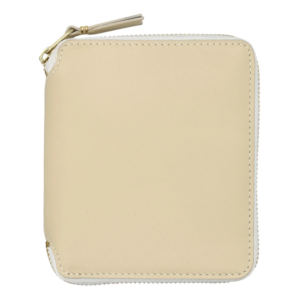Comme des Garçons Elegante Ecru Verticale Rits Portemonnee Beige Unisex