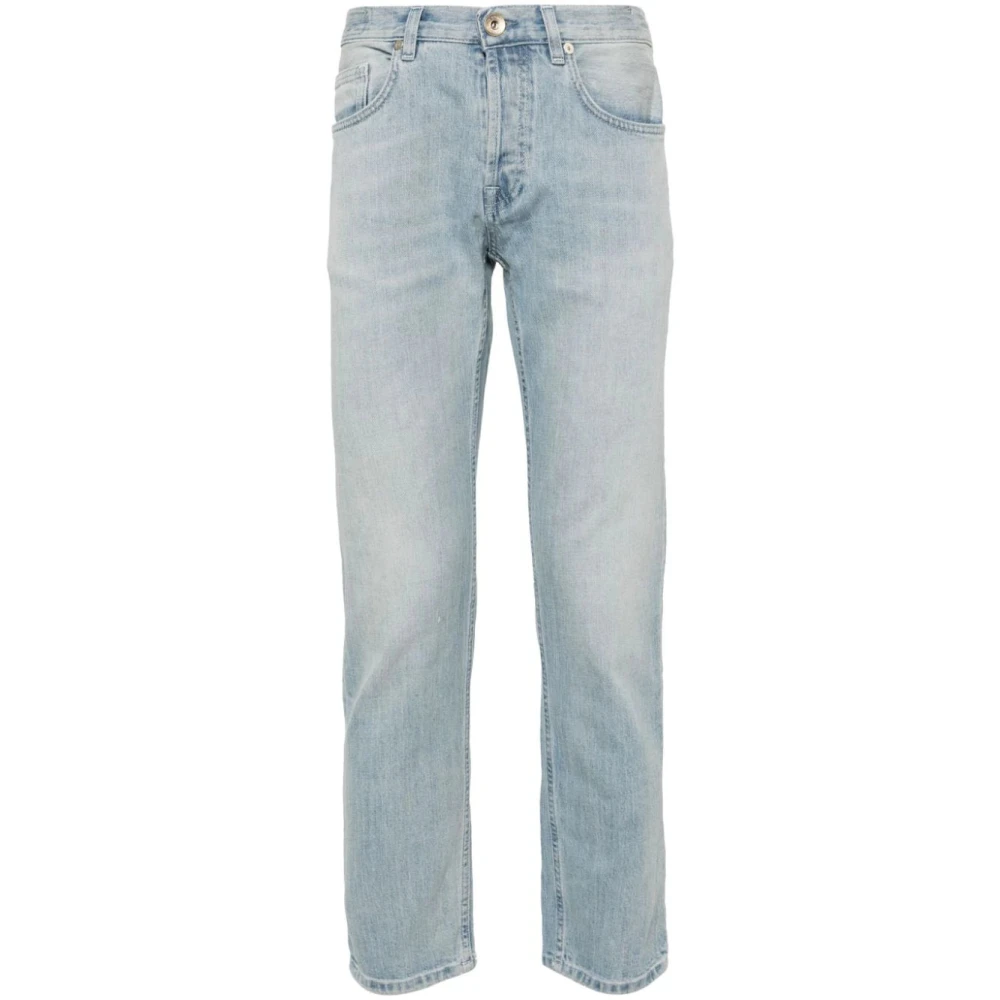 Eleventy Men's Blue Slim Fit Jeans, W31, Stonewashed Straight Jeans