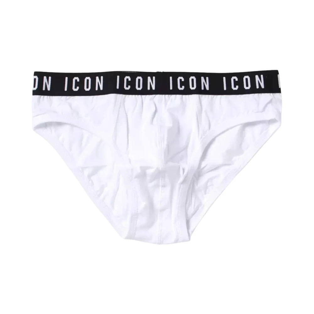 Dsquared2 Men's White Cotton Briefs With Icon Logo - Underpants - S - Underwear