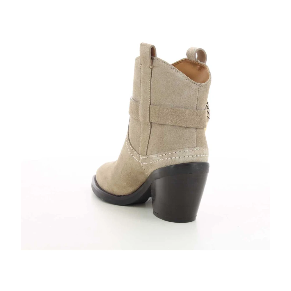 See by Chloé Stijlvolle Beige Hana W23 Enkellaarzen met Hak Beige Dames