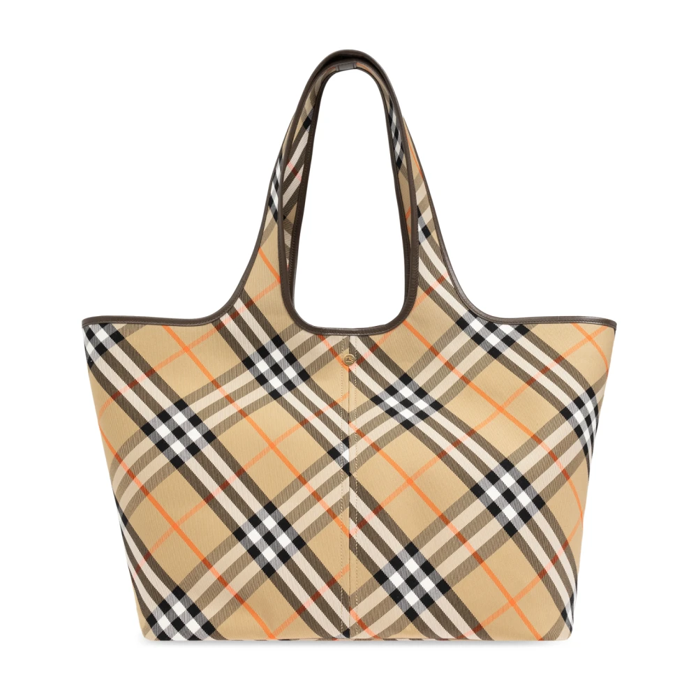 Burberry Women's Beige Medium Vintage Check Tote Bag