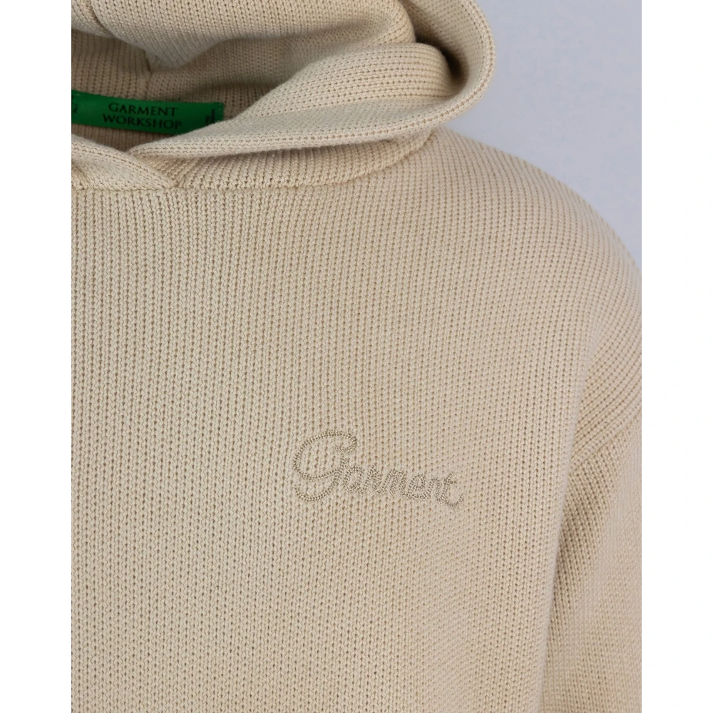Garment Workshop Boxy Fit Hoodie Geborduurde Trui Beige Heren