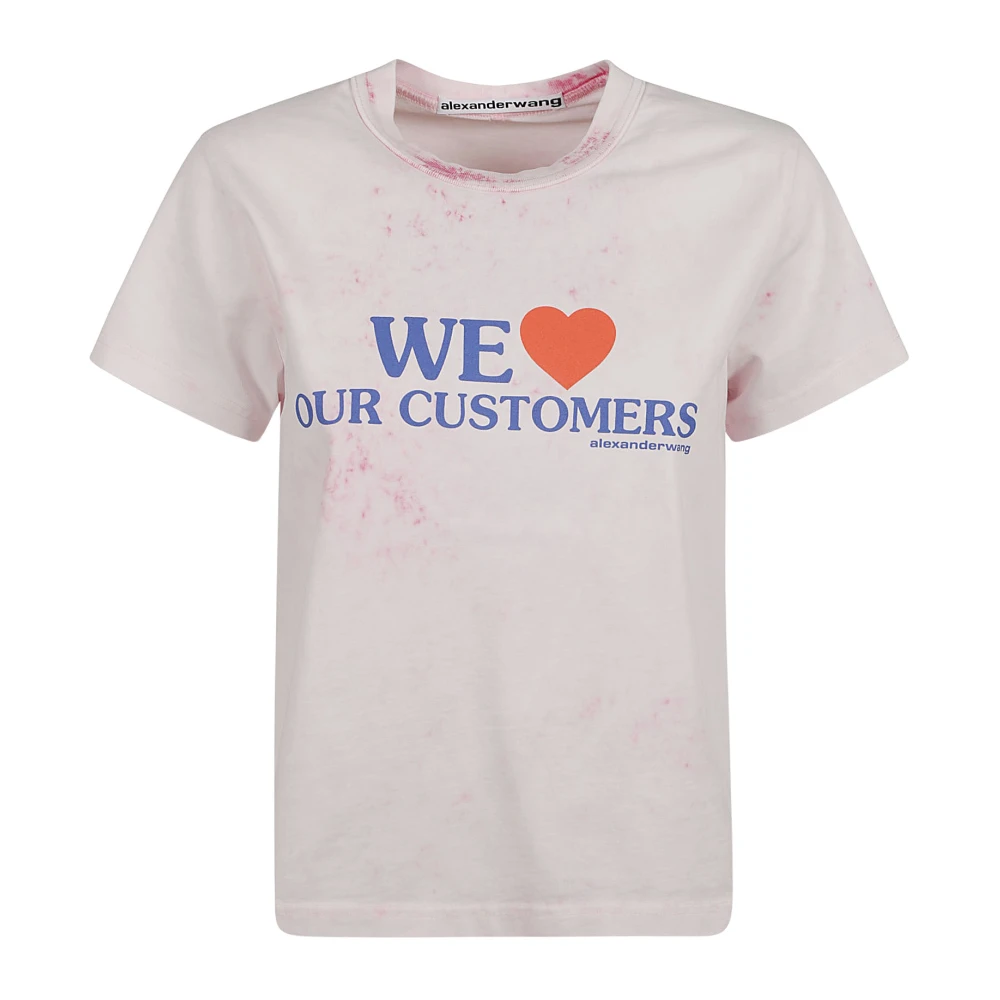 Alexander wang Bleach Wash Tee Polos Trendy Style White Dames