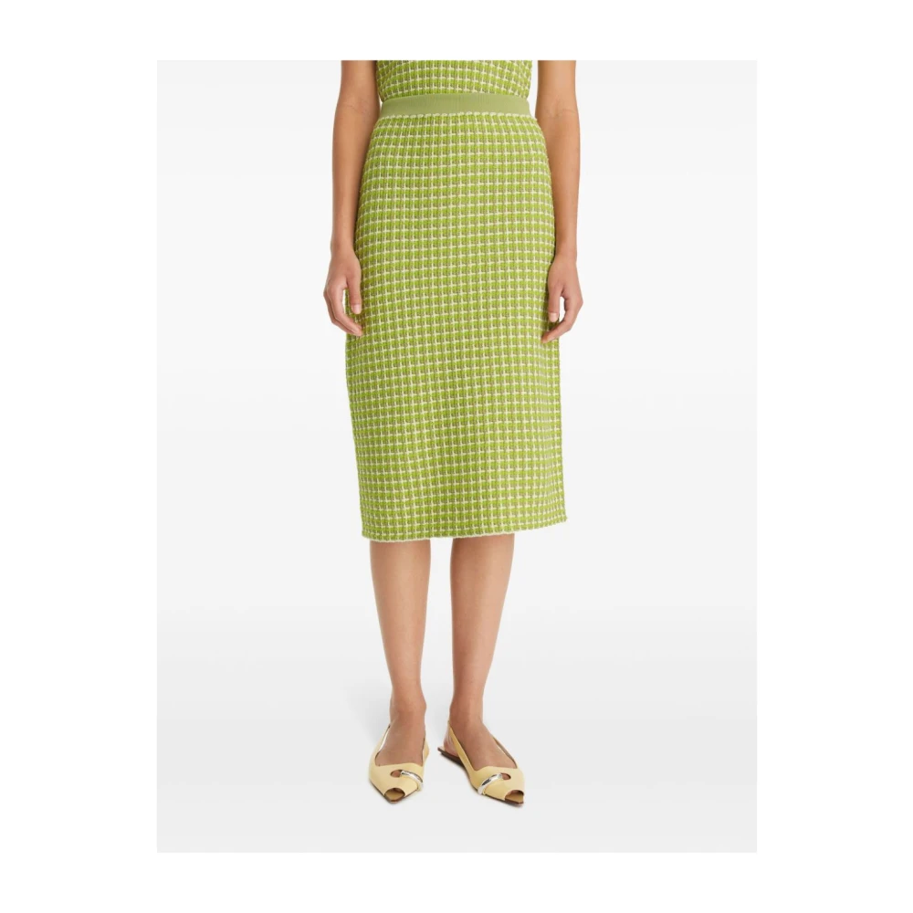TORY BURCH Groene Jacquard Gebreide Pencil Rok Green Dames