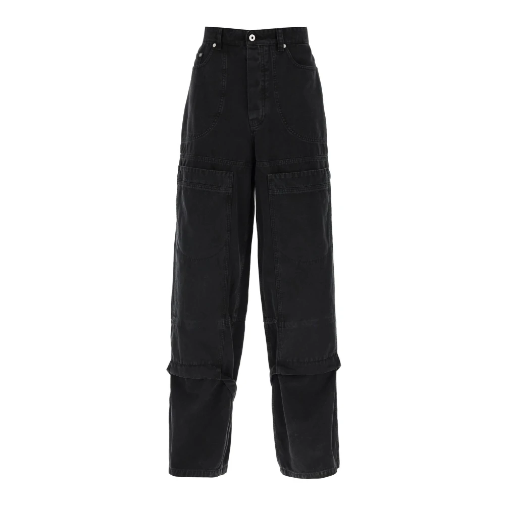 Off White Uomo Nero Pantaloni Cargo A Gamba Larga