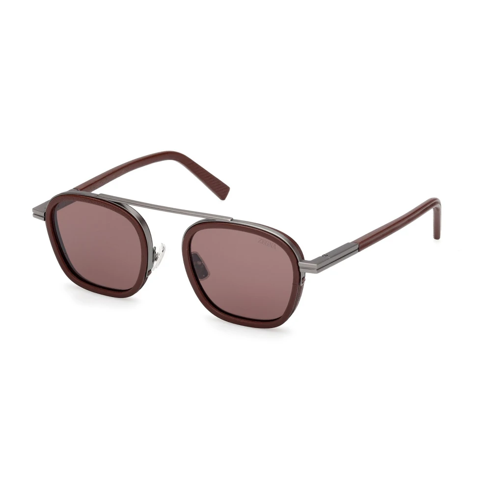 Zegna Sunglasses, Male, 51 Mm, Square Sunglasses Brown