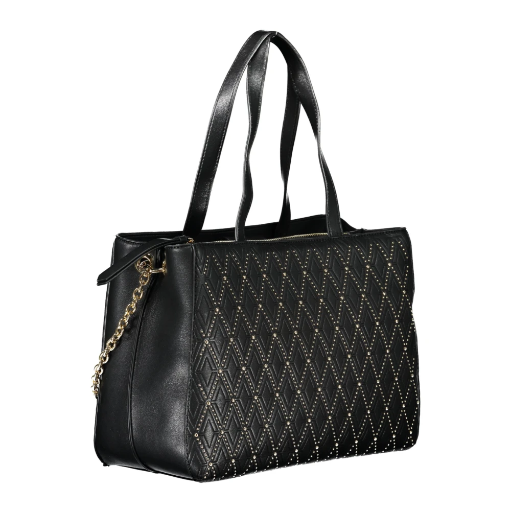 Valentino by Mario Valentino Zwarte leren ketting schoudertas Black Dames