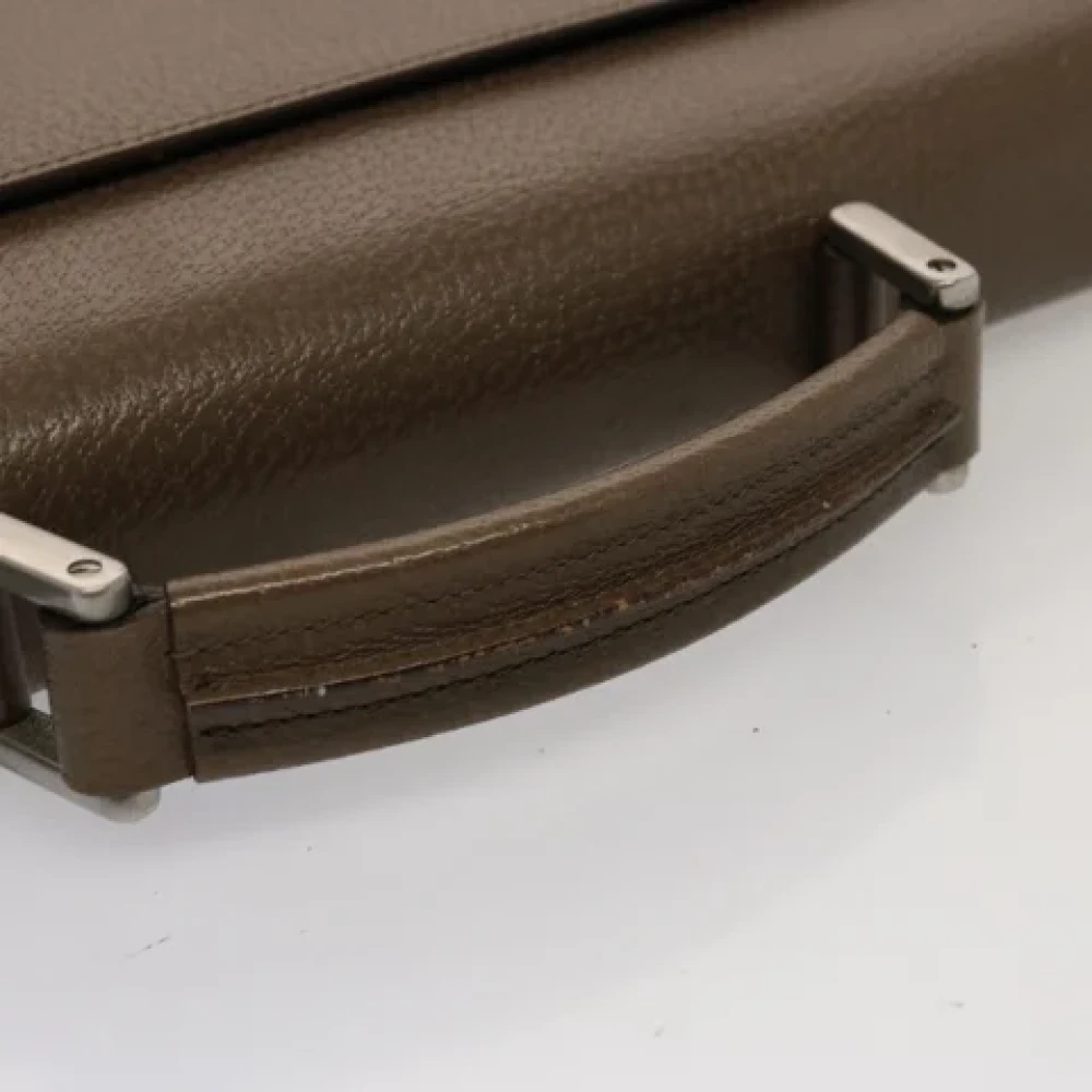 Prada Vintage Pre-owned Leather briefcases Brown Dames