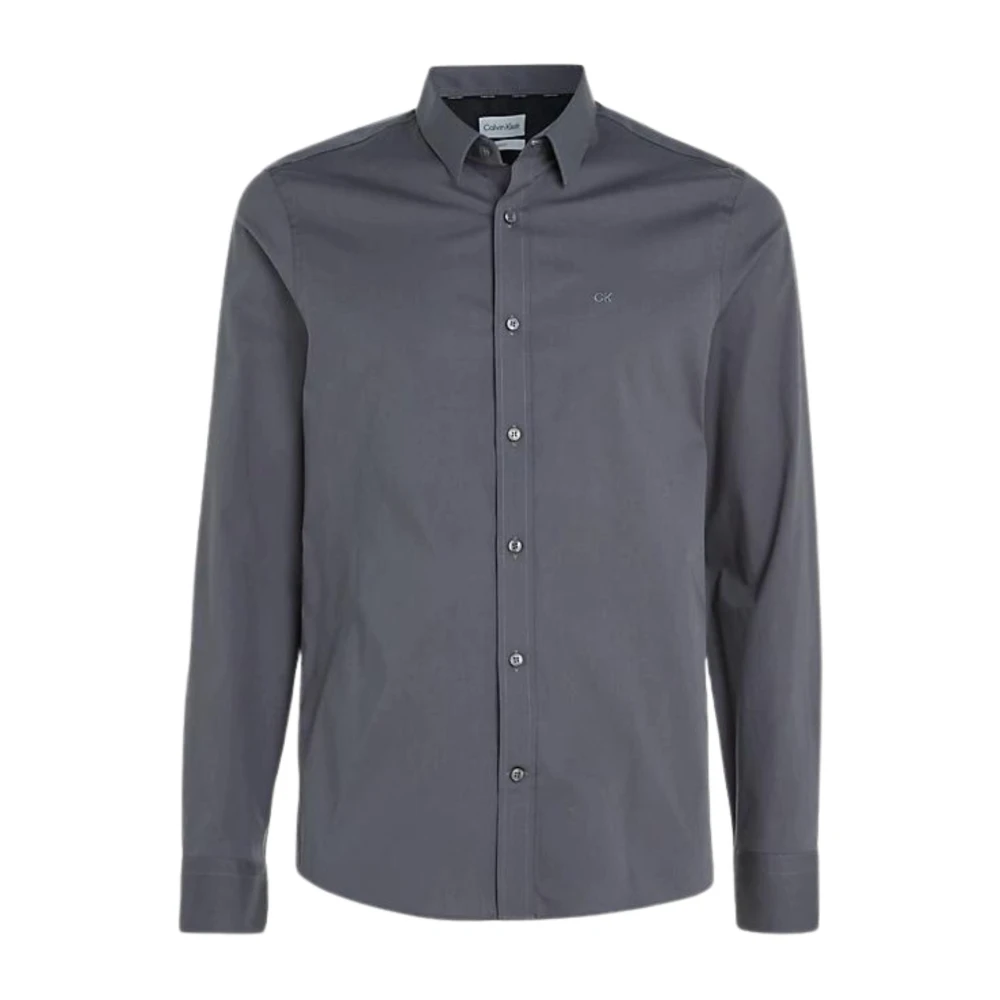 Calvin Klein Slim Fit Poplin Overhemd Gray Heren