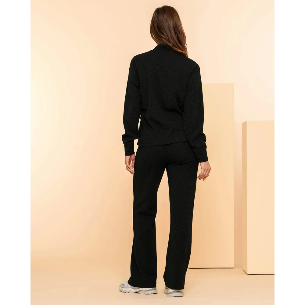 Geisha Effen Jacquard Broek Black Dames