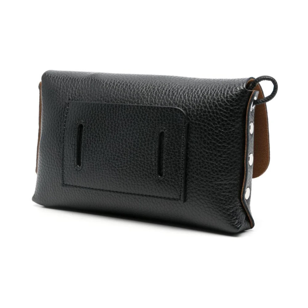 Zanellato Zwarte leren clutch tas Black Dames