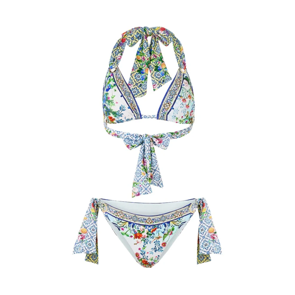 Camilla Eyelet Tie Bikini Set Wall Wonders Multicolor Dames
