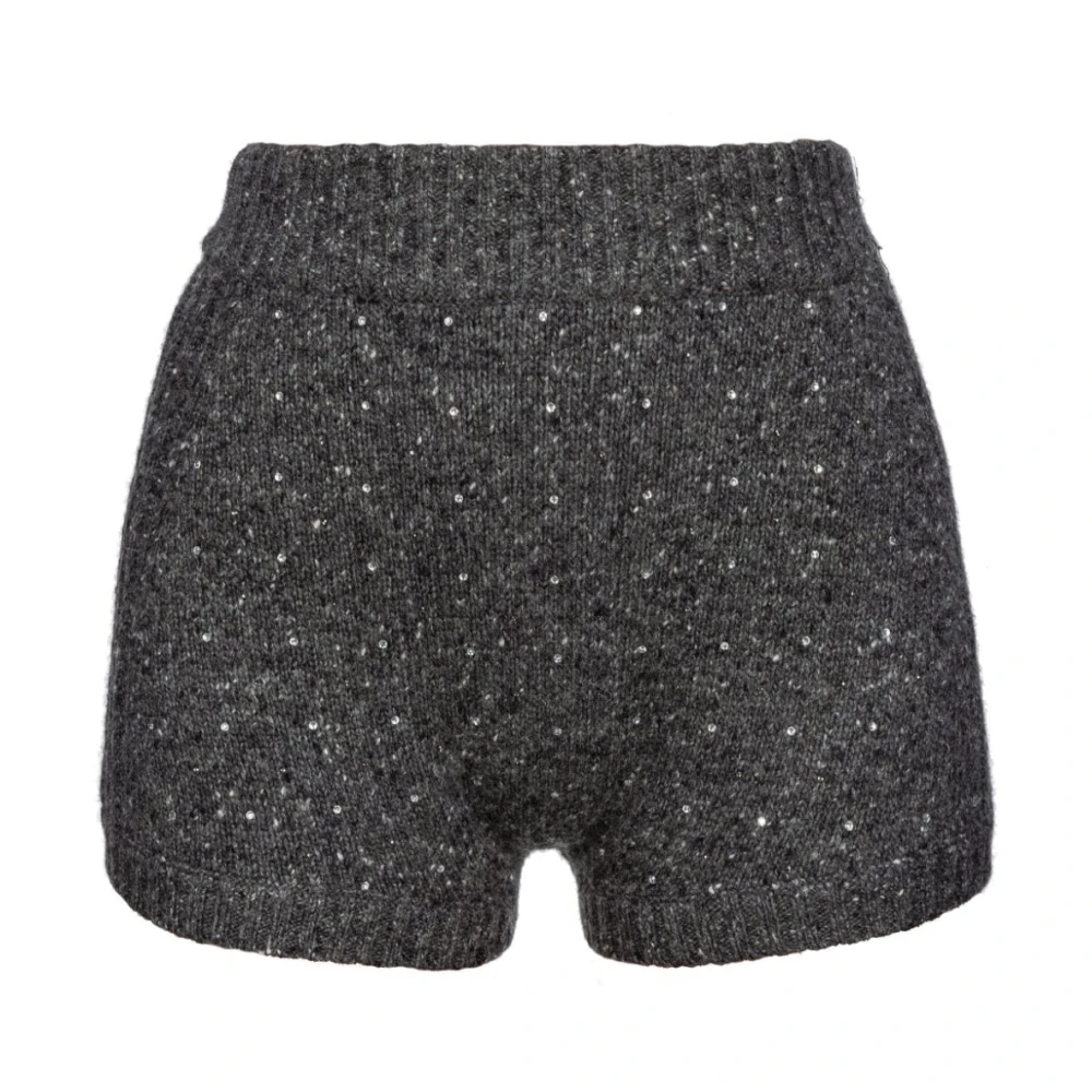 Pinko Grijze Paillet Geborduurde Zomer Shorts Gray Dames