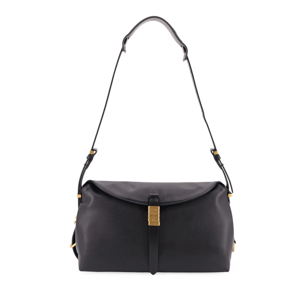 Pinko Donna Nero - Leather Shoulder Bag - Bags - One Size