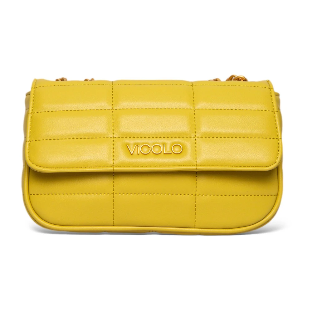 ViCOLO Gewatteerde Eco-Leren Tas in Groen Yellow Dames