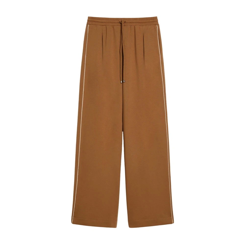Max Mara Katoenen sweatpants met elastische tailleband Brown Dames
