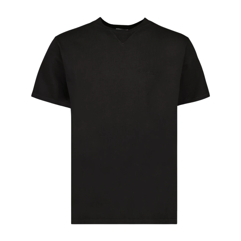 Dior Geborduurd Logo Casual T-shirt Black Heren