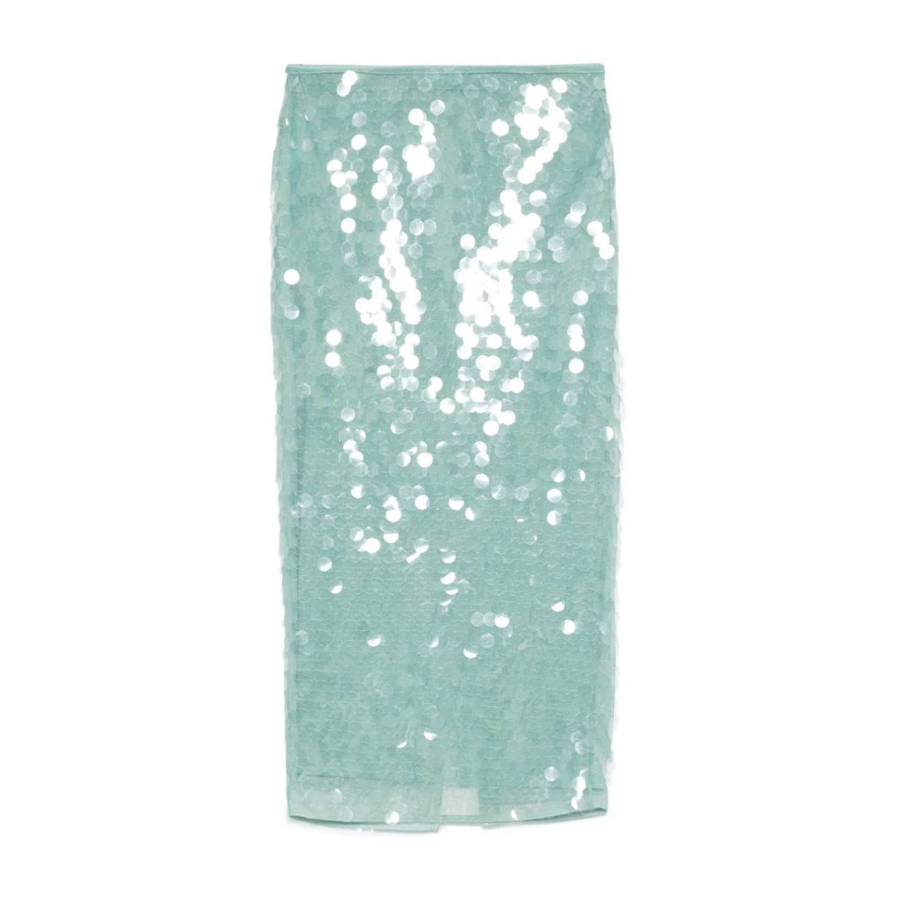 Staud Paillet Maxi Rok Green Dames