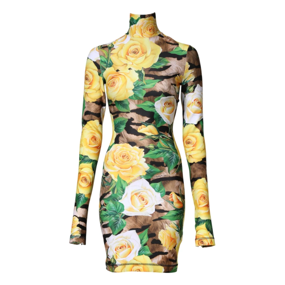 Dolce & Gabbana Women's Multicolor Short Dresses, S, Floral Print Sheath Mini Dress