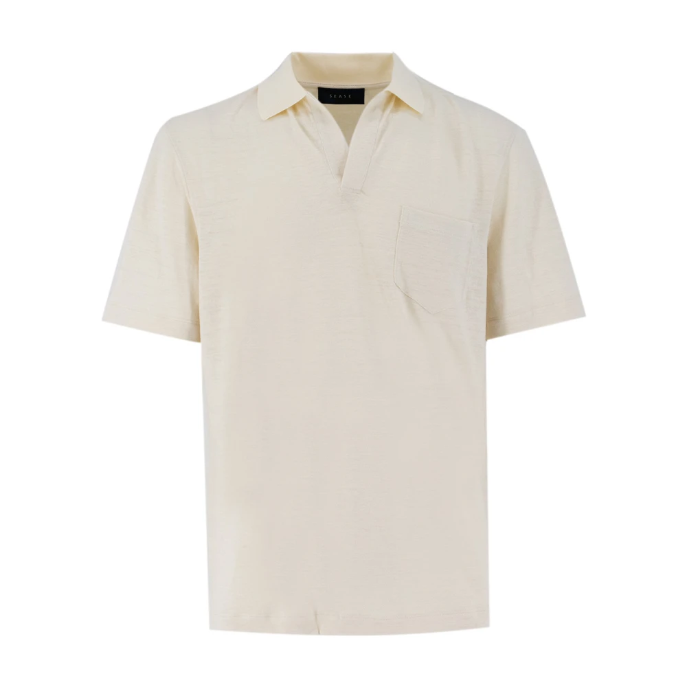 Sease Klassieke Linnen Polo Shirt White Heren