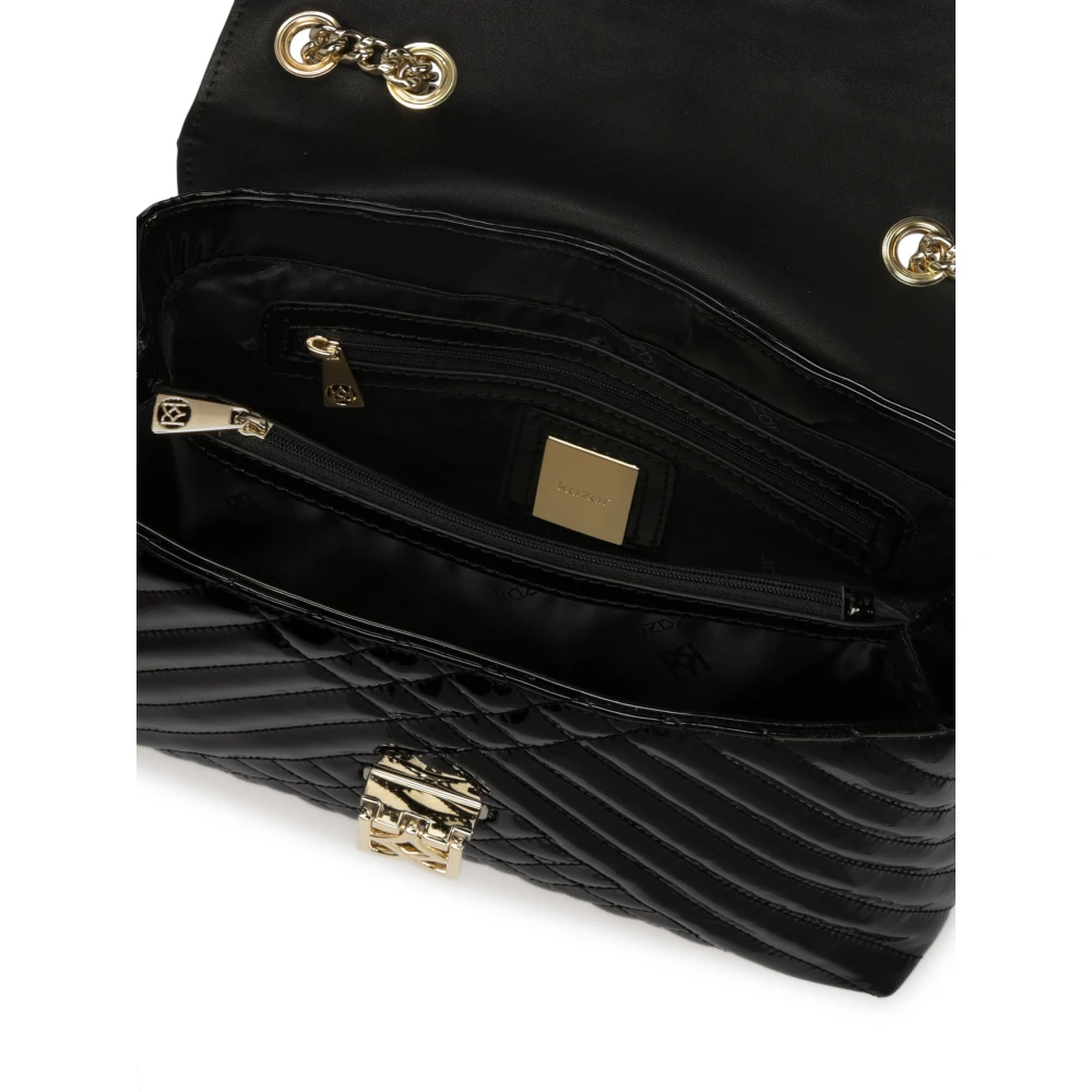 Kazar Gelakte handtas met klep Black Dames