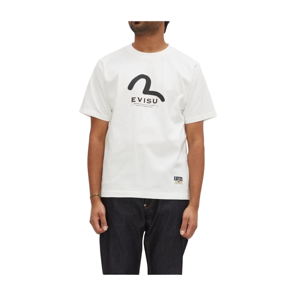 Evisu Meeuwprint Multi-pocket T-shirt Bianca White Heren
