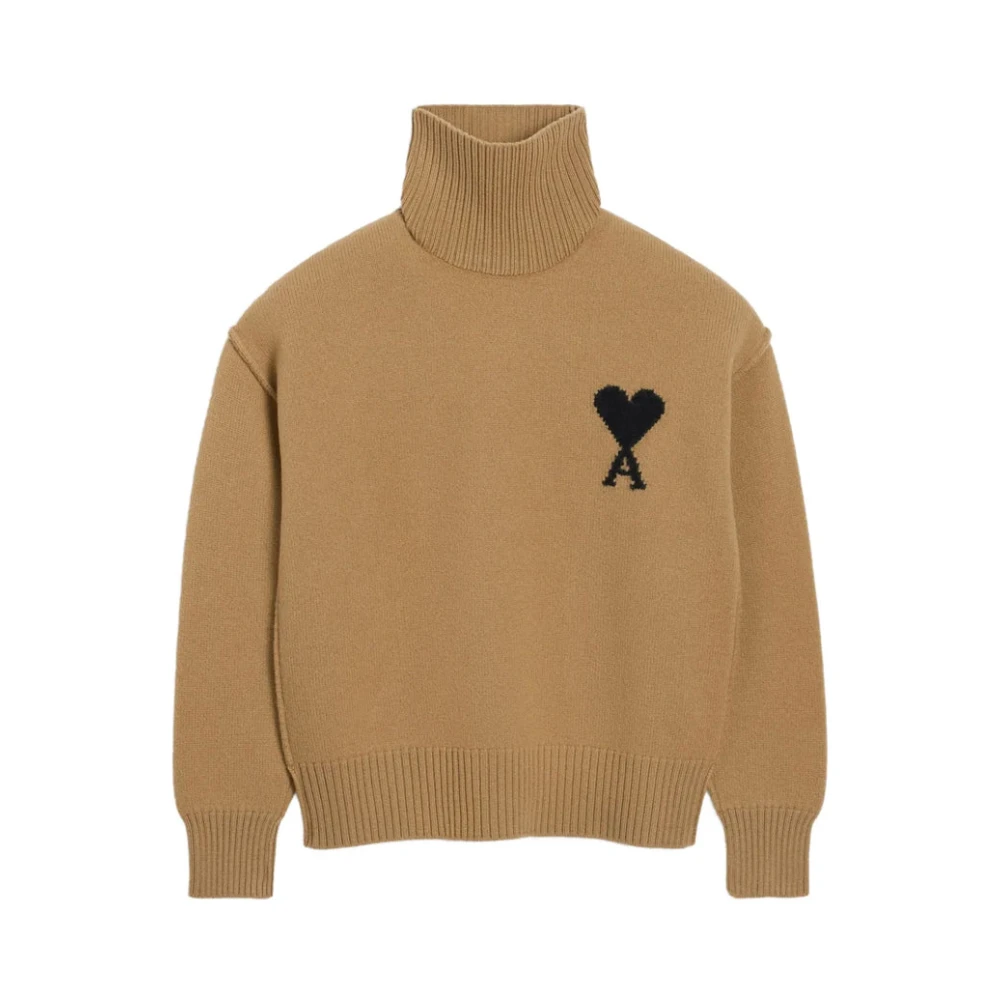 Ami Paris Mujer Marrón - Adc Funnel Neck Sweater- Knitwear - L- Adc Funnel Neck Sweater