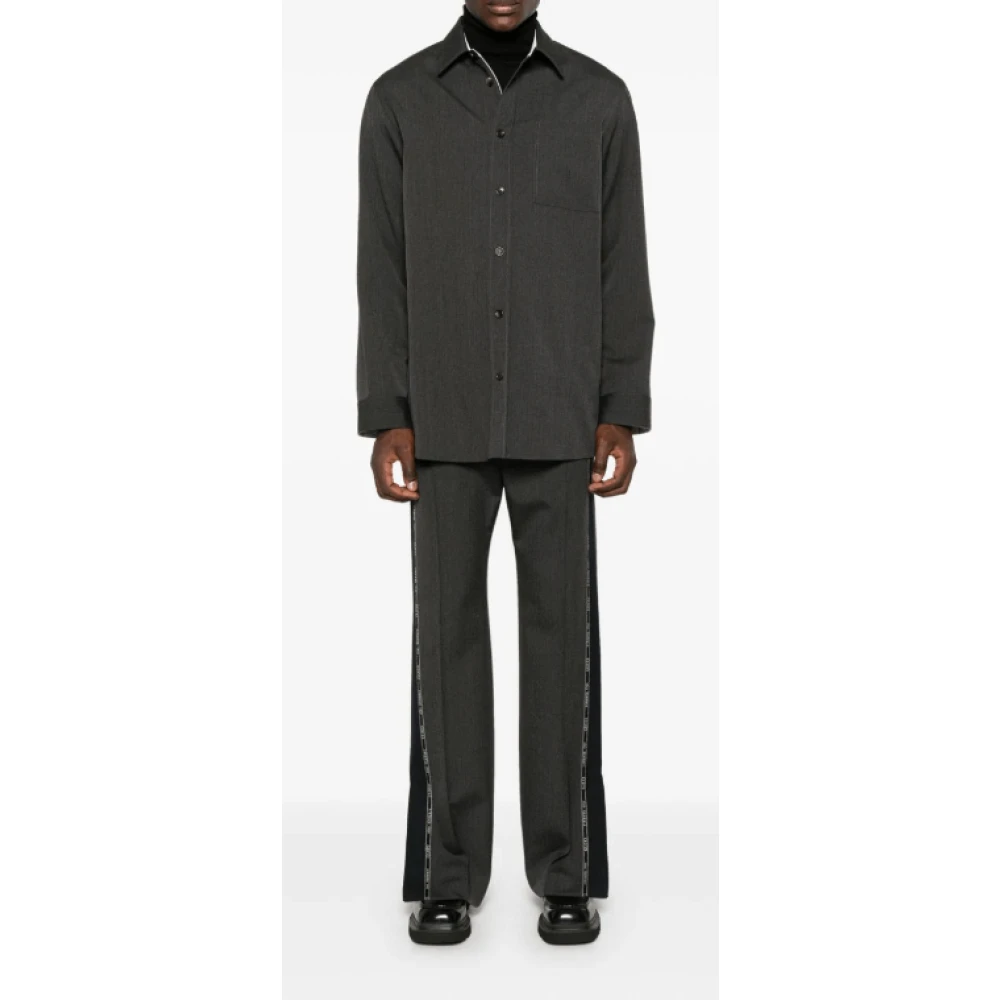 Gucci Grijs Wollen Overhemd Twill Weving Gray Heren