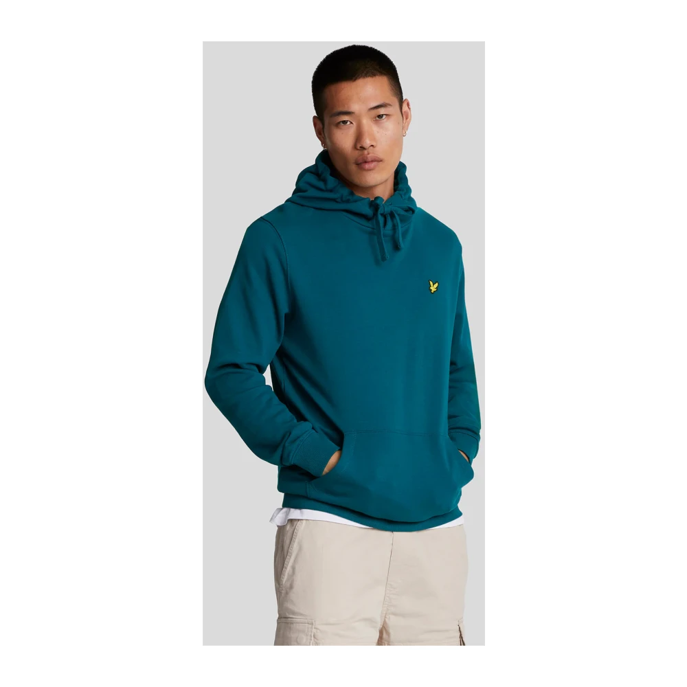 Lyle & Scott Navy Blauwe Hoodie met Adelaar Logo Blue Heren