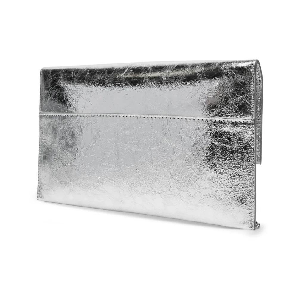 PATRIZIA PEPE Zilveren Schoudertas met Metalen Details Gray Dames