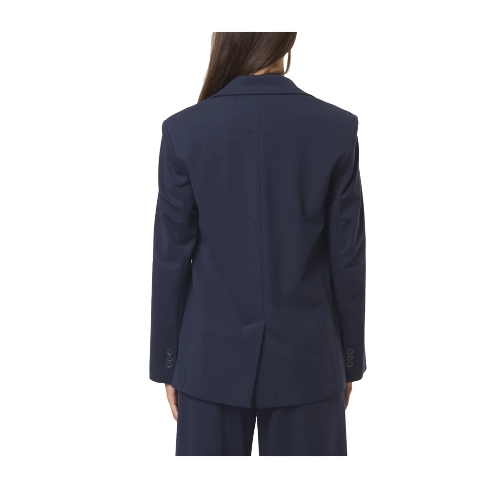 Max Mara Weekend Blauwe Katoenen Jersey Blazer Blue Dames