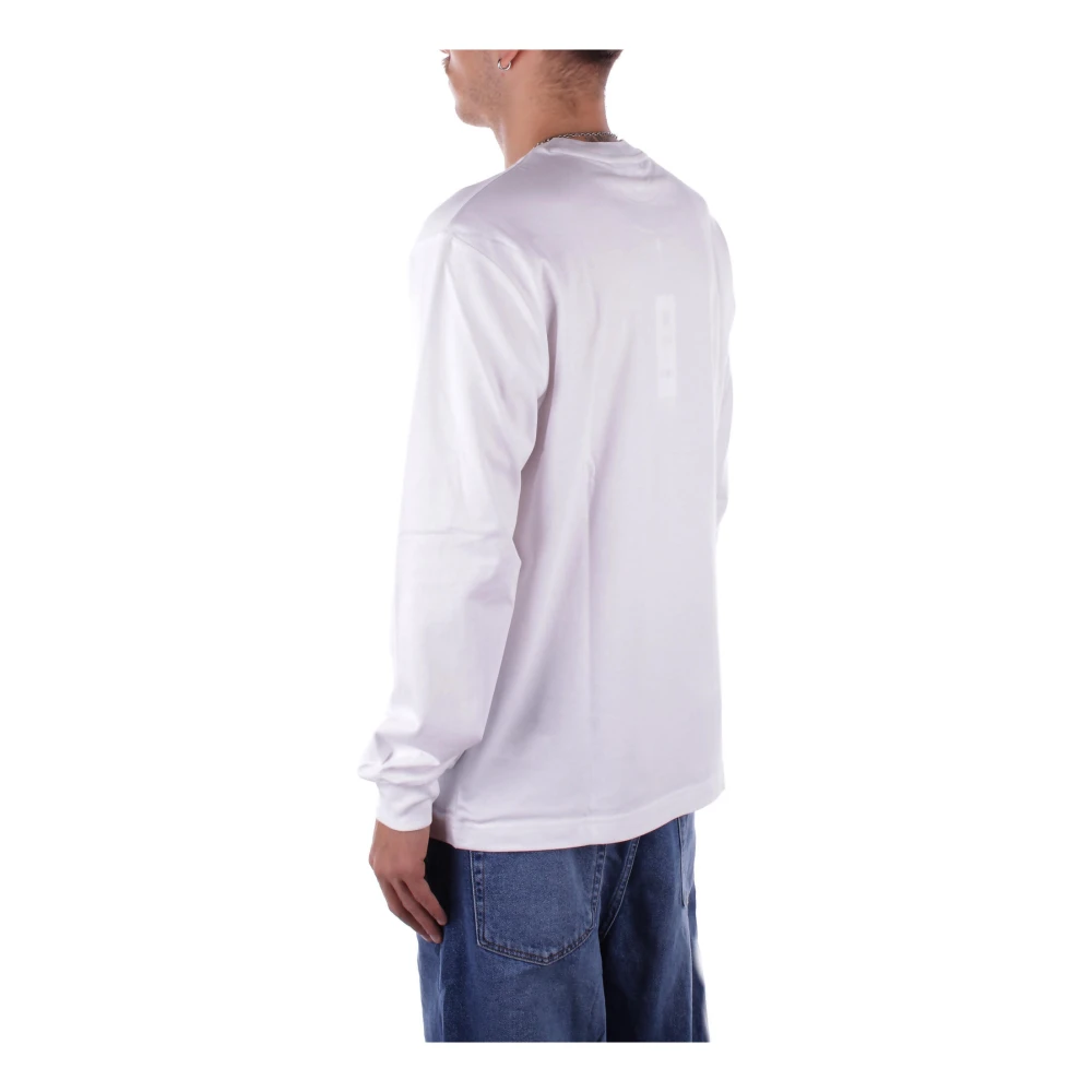 Lacoste Witte T-shirts en Polos Logo Voorkant White Heren