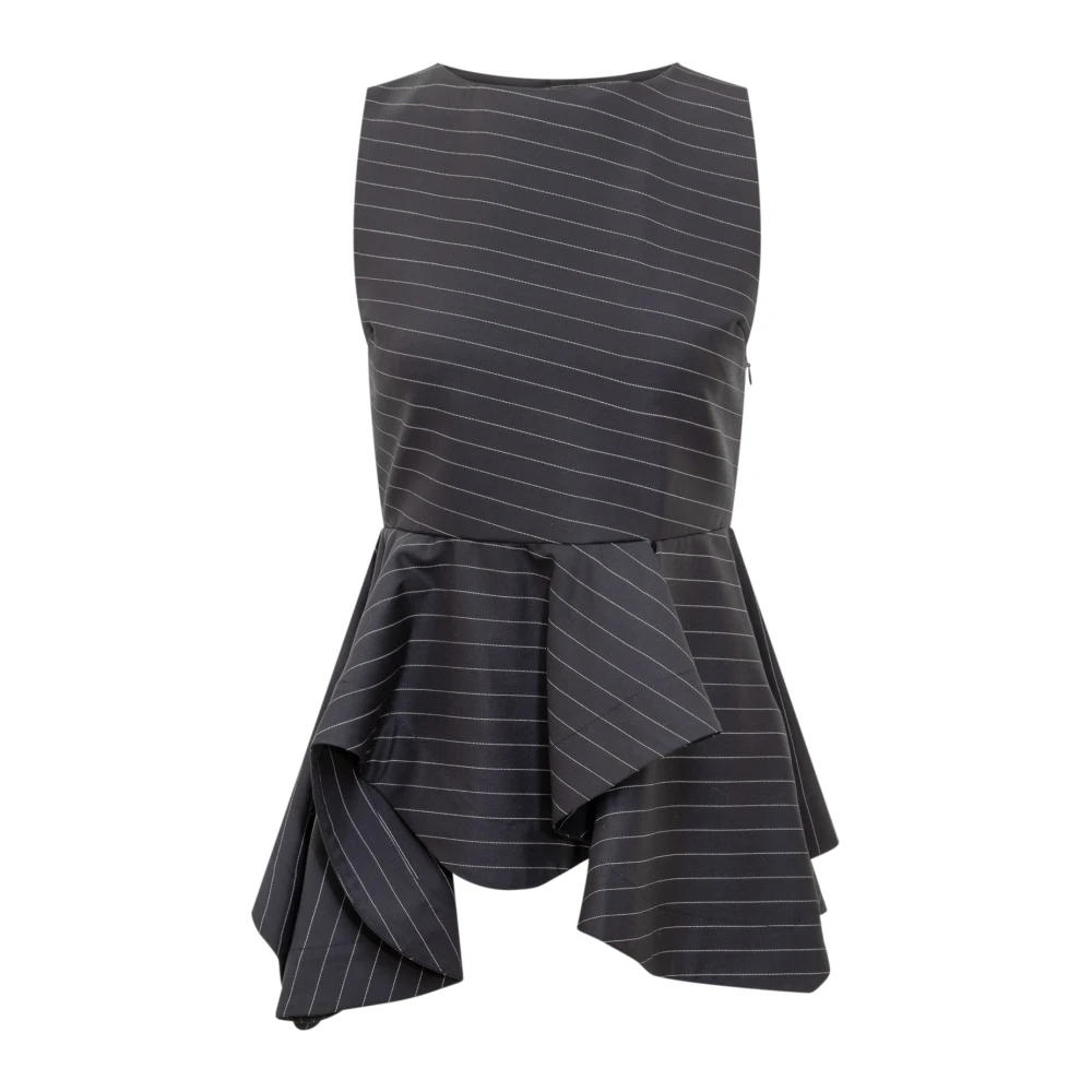 JW Anderson Mouwloze Peplum Top Blue Dames