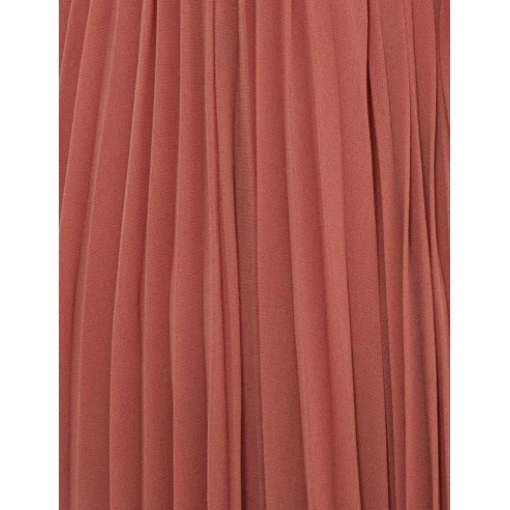 Zimmermann Terracotta Midi Jurk met Zonnestralen Plooien en Uitlopende Mouwen Brown Dames