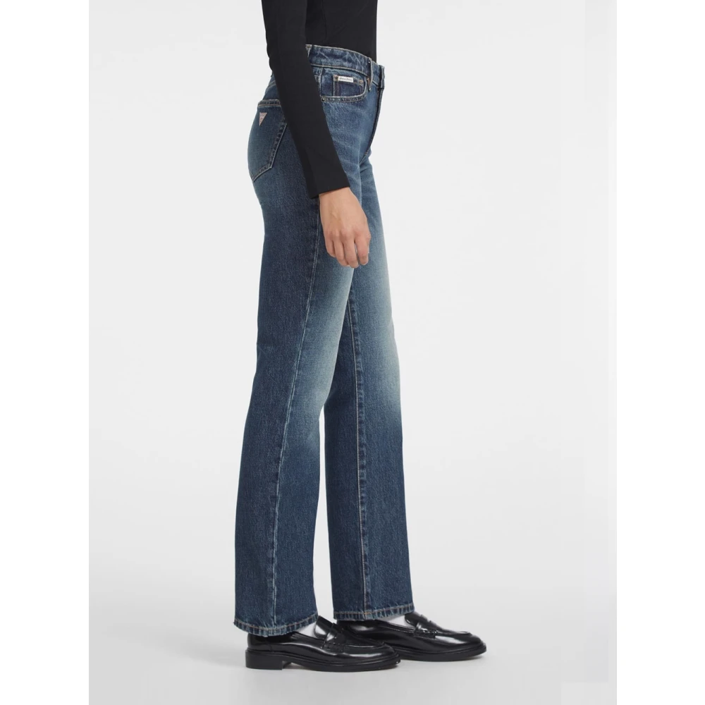 Guess Mid Rise Straight Fit Jeans Blue Dames