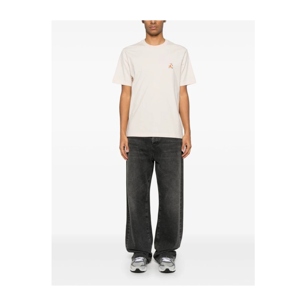 Maison Kitsuné V-hals Sweater Duif Grijs Beige Heren