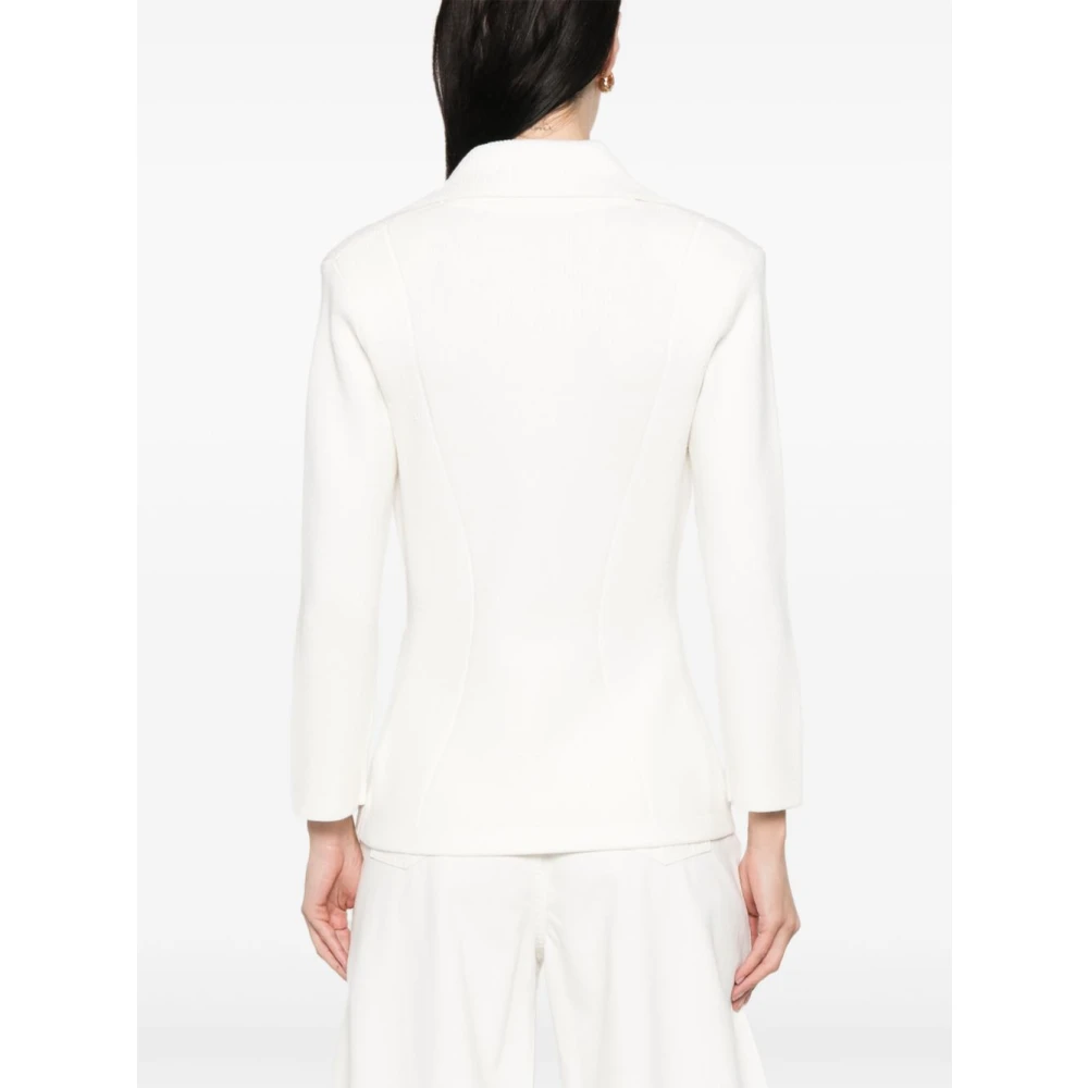Elisabetta Franchi Ivory Outerwear Jacket Beige Dames