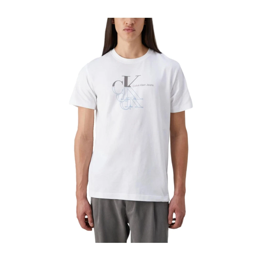 Calvin Klein Monogram Echo Graphic T-shirt White Heren
