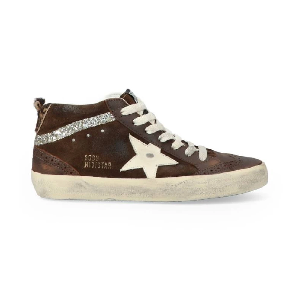 Golden Goose Bruine Hoge Top Sneakers Brown Dames