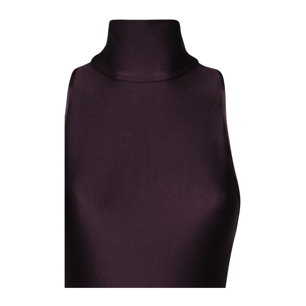 Andamane Hoge hals mouwloze top rood zwart Black Dames