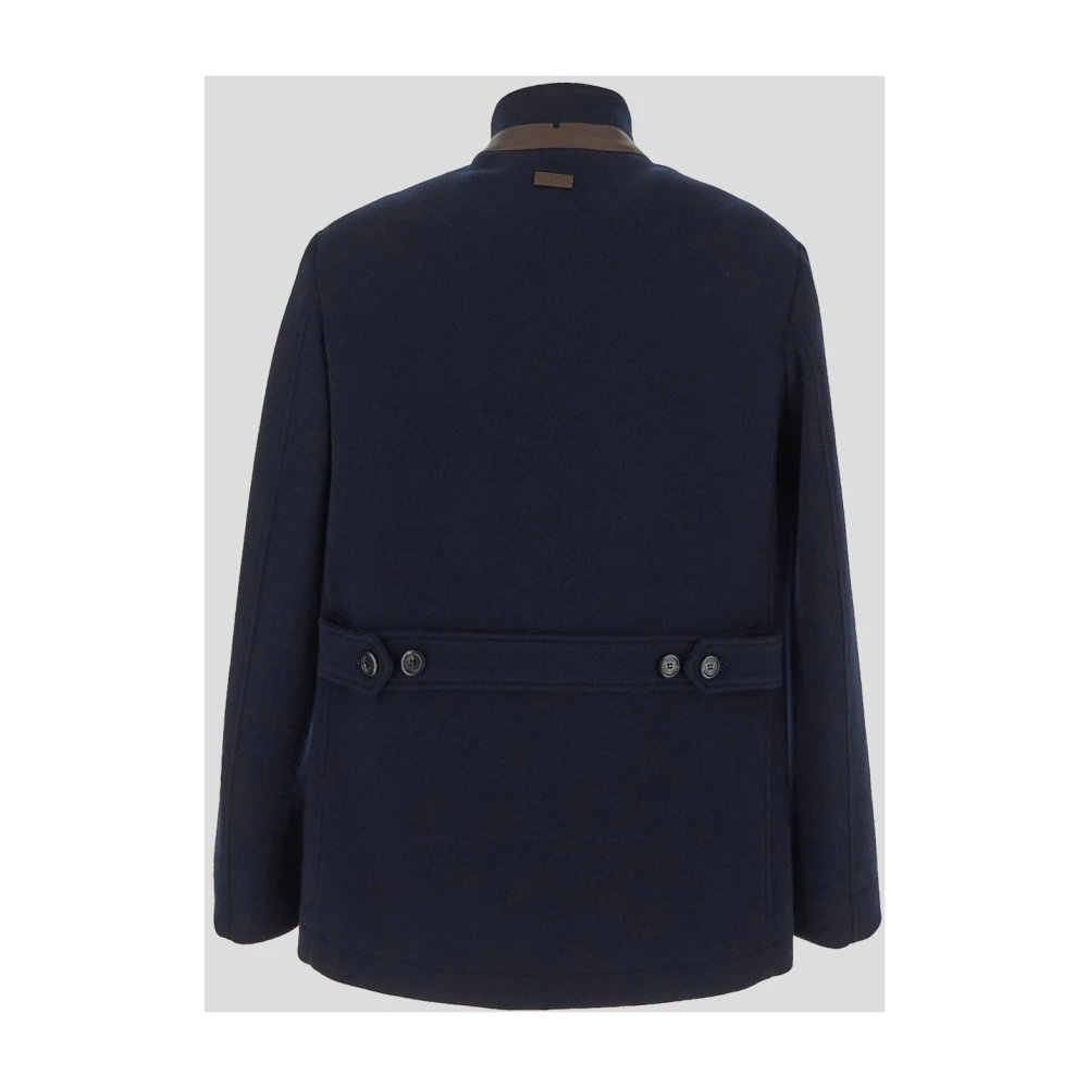 TOD'S Wollen en kasjmier Caban jas Blue Heren