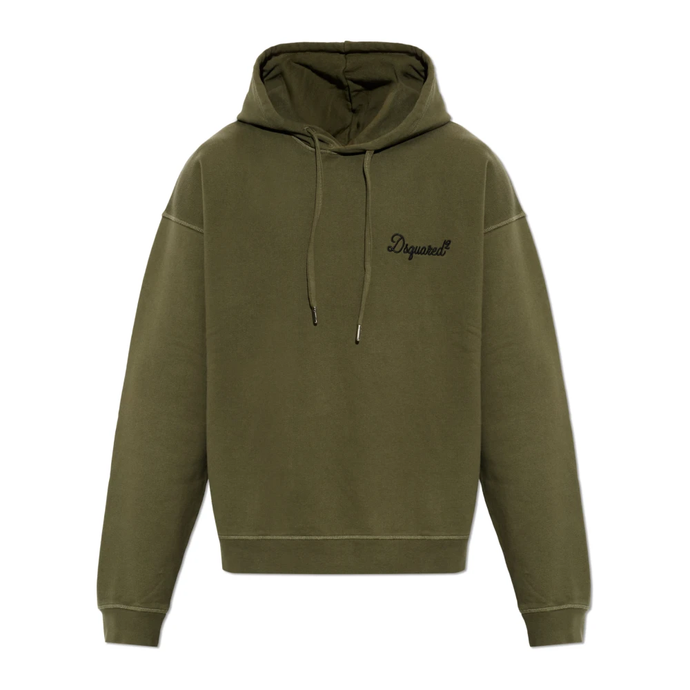 Dsquared2 Uomo Verde - Felpa Con Cappuccio - Sweatshirts & Hoodies - Xl