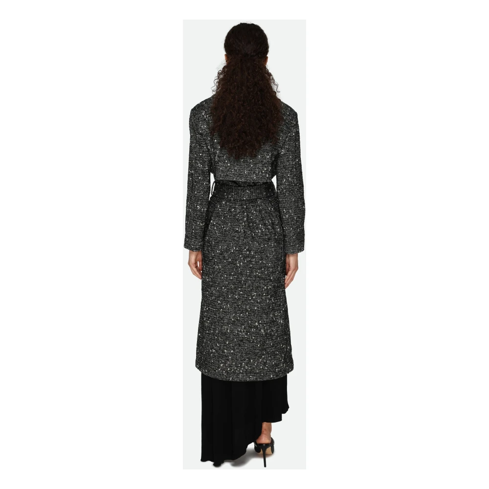 pinko Grijze Tweed Dubbelrijdige Jas Gray Dames