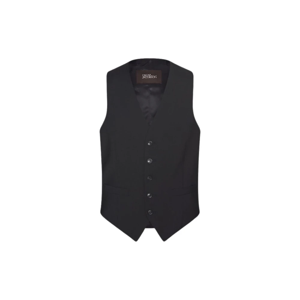 Black Oscar Jacobson Carlo Waistcoat Dress