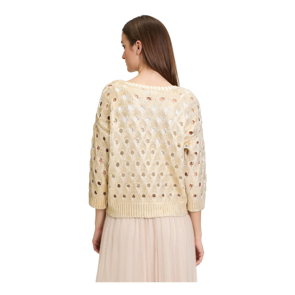 Betty & Co Gebreide trui met structuur White Dames
