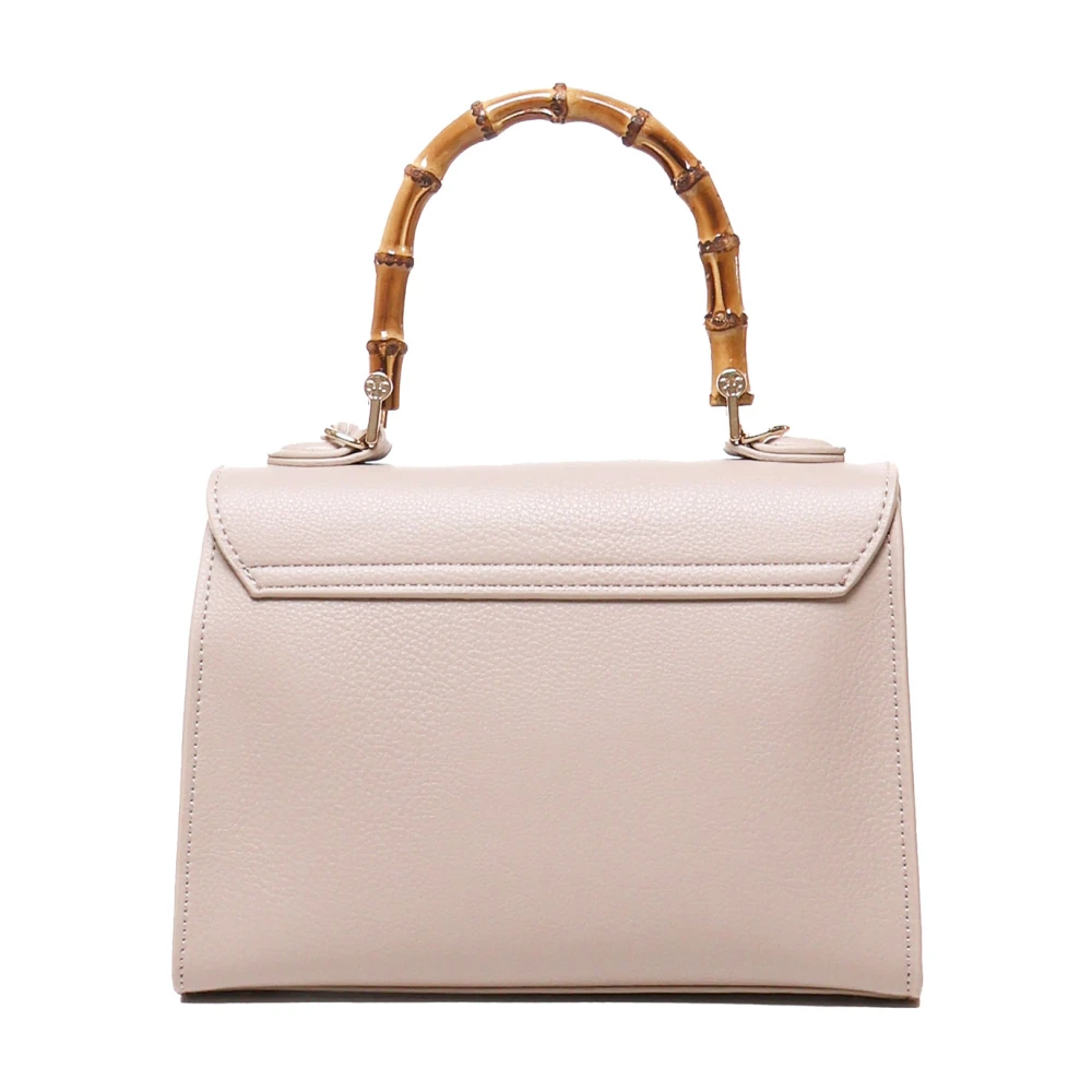 V73 Nude Handtas met Bamboe Handvat Beige Dames