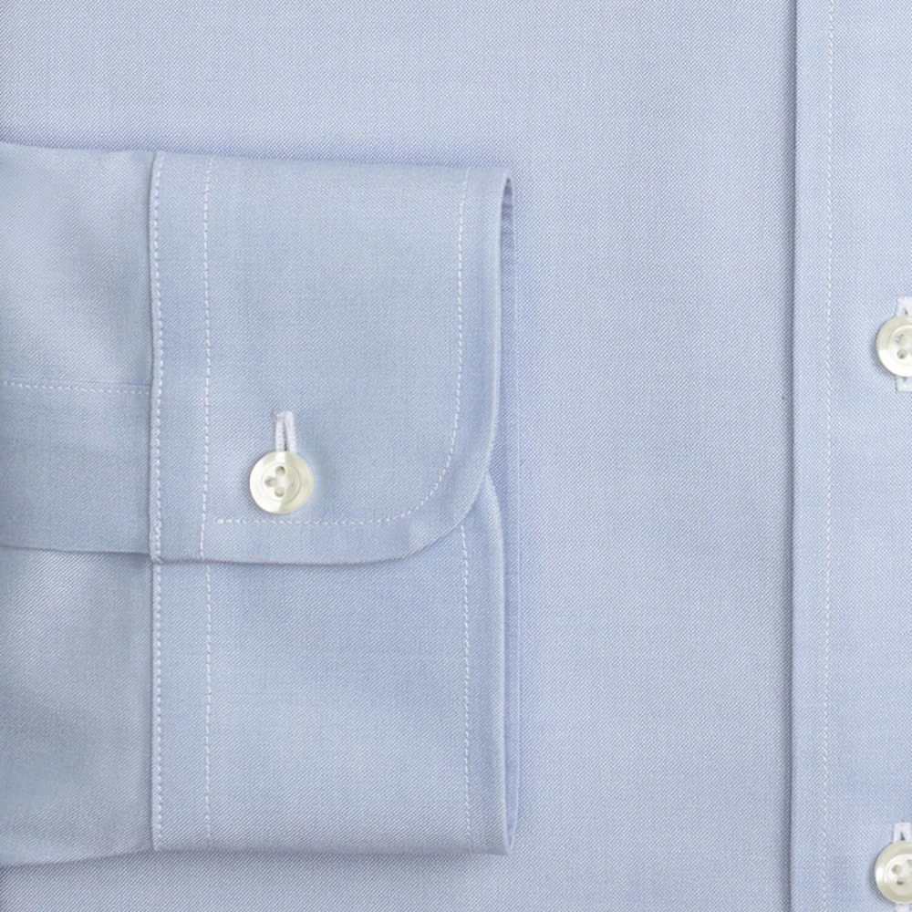 Brooks Brothers Lichtblauw Regular Fit Non-Iron Stretch Katoenen Overhemd met Ainsley Kraag Blue Heren